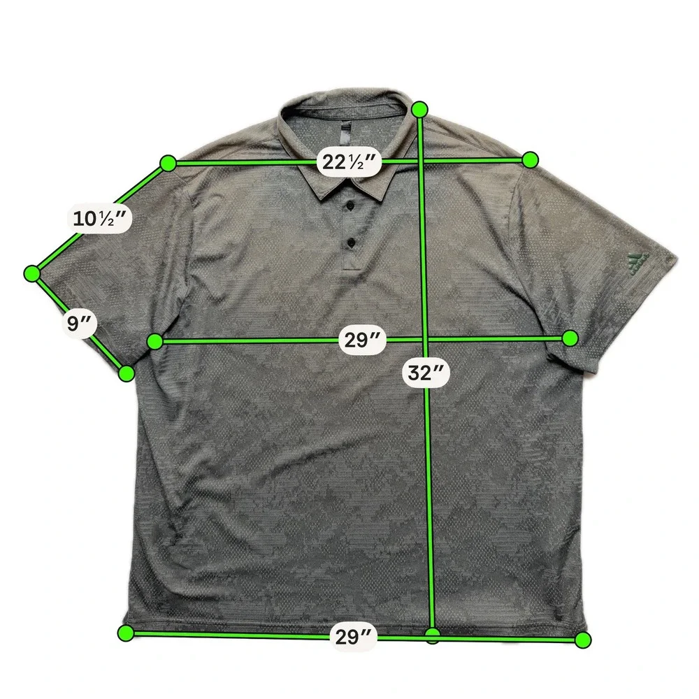 Adidas Primegreen Polo Shirt Mens 3XL Grey‎ Geometric Golf Athleisure